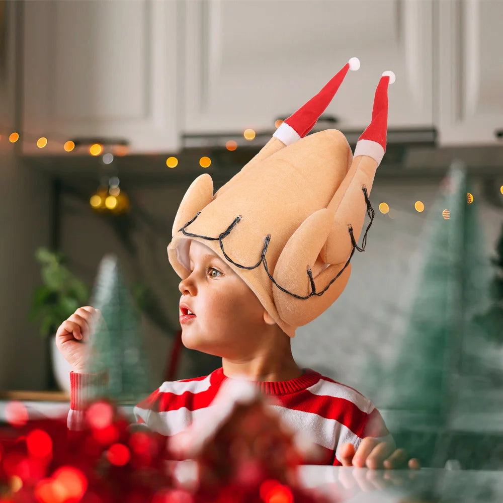 Halloween e Dia dos Mortos Novo Chapéu de Peru Decoração de Ação de Graças Fantasia de Peru de Halloween Cosplay Chapéu Engraçado Acessórios para Fantasia Chapéu de Peru de Ação de Graças 