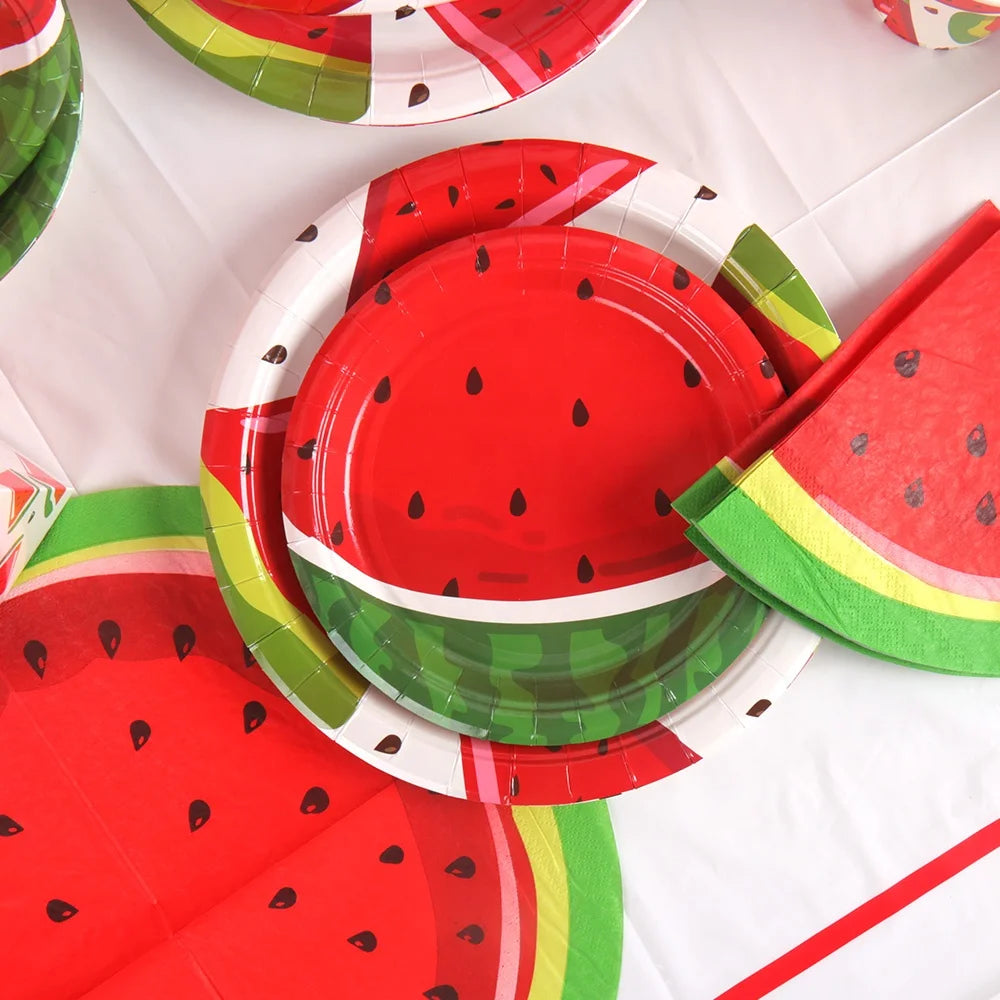 Birthday Party 2 Summer Fruit Themed Watermelon Party Decoration Melon Paper Plate Children's Birthday Party Supplies