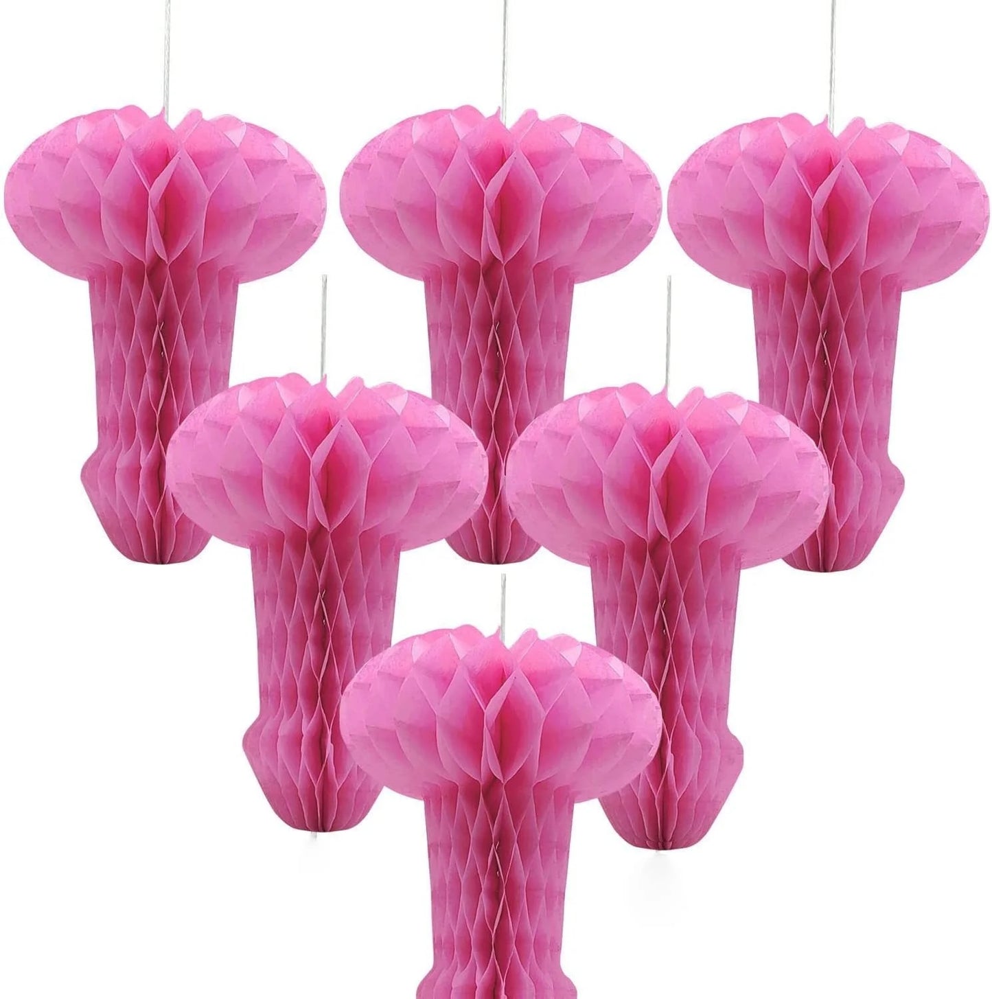 Halloween & Death Day Bachelorette Party Ornaments Willie Shape Honeycomb Poms Hot Pink Naughty Bachelorette Party Woodpecker Photo Props