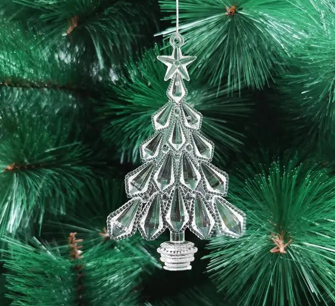50 pieces of classic Christmas decoration eco-friendly simulation transparent acrylic icicle horn wing Christmas tree pendant