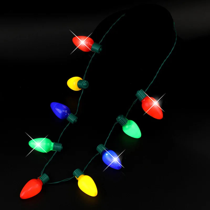 Custom Bundle Accepts Christmas Party Preferences Luminous Bulb Necklace Christmas Light Emitting Diode Bulb Necklace