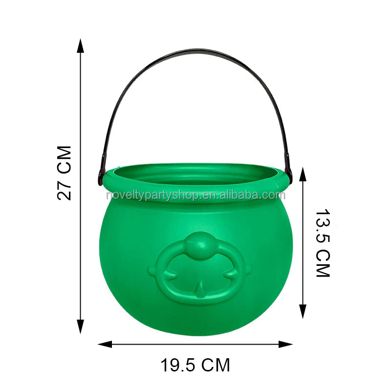 Halloween & Death Day Novelty 7.5 Inch Colorful Halloween Cauldron Plastic Cauldron Portable Witch Cauldron with Handle
