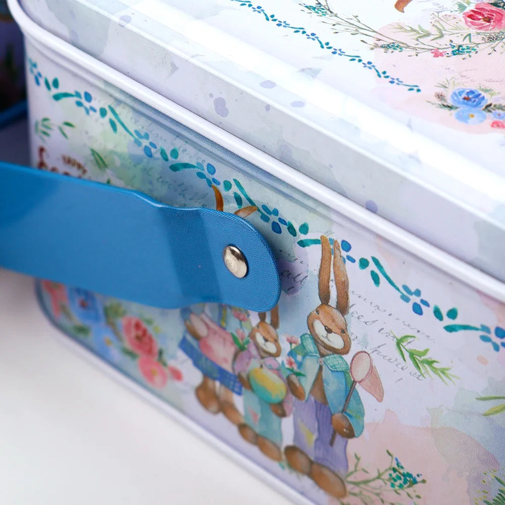 Easter and Thanksgiving 3 Metal Biscuit Box Tin Can Candy Box with Lid Food Biscuit Snacks Easter Bunny Metal Gift Box