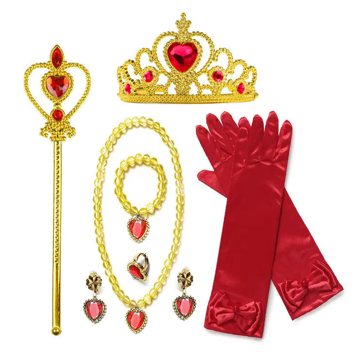Birthday Party Princess Girl Accessories Costume Photography Props Gloves Headgear Horn Fairy Stick Jewelry Set Makeup Cosplay