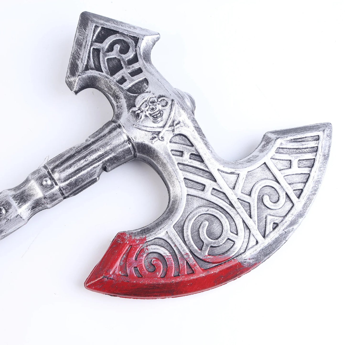 Halloween e Dia dos Mortos 52*23 cm Adereços de Halloween para brincadeiras de terror Machado sangrento Show Suprimentos para festa Machado medieval de plástico brilhante metálico de Halloween 