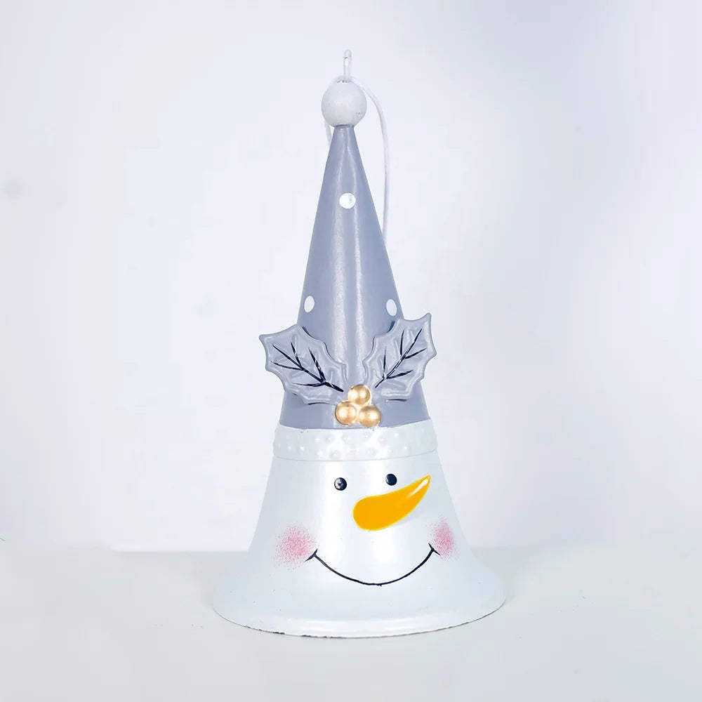 2020 new Christmas ornaments wrought iron painted Santa horn bell Christmas tree ornament