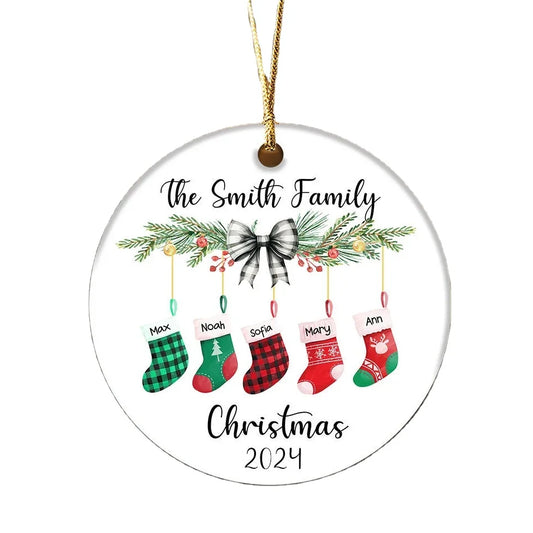 Family Christmas Ornament Personalized Family Stockings Ornament Design Tree Christmas Bundle Ornament Customization