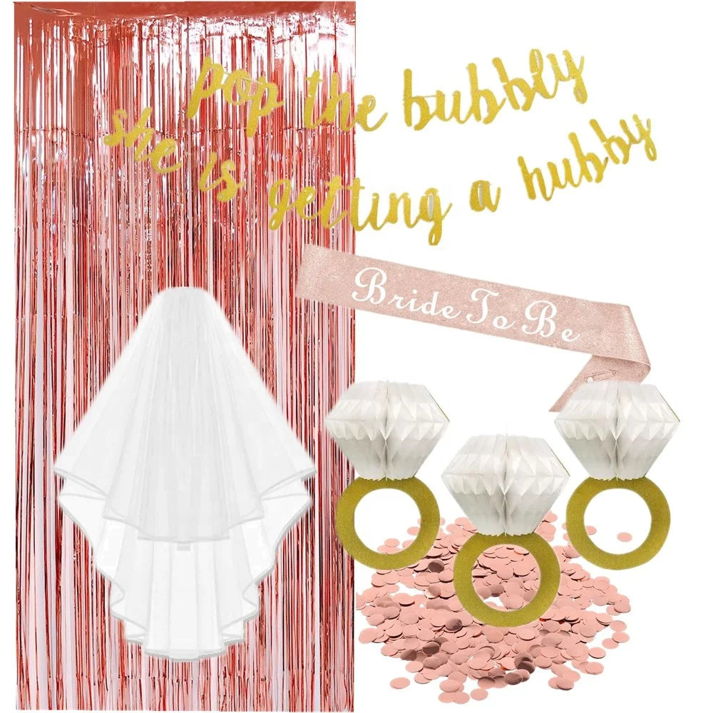 Bachelorette Party 1 Bachelorette Party Decoration Bridal Shower Decoration Kit Rose Gold Party Decoration