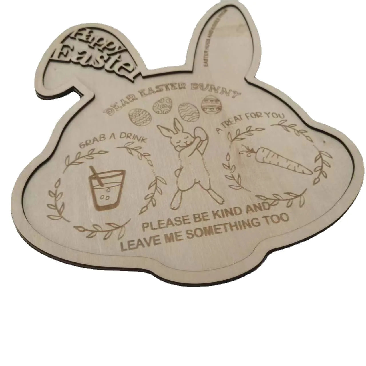 New Product Ideas 2024 Easter Party Decoration Easter Rabbit Tray Rabbit Wooden Tray Children's House Party