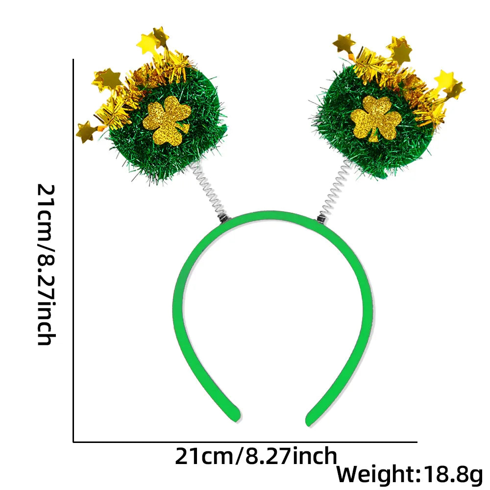 Easter and Thanksgiving 3 Irish Sequins St Patrick's Day Horseshoe Headband Carnival Headband Adult St Patrick's Day Cuckold Clover Headband