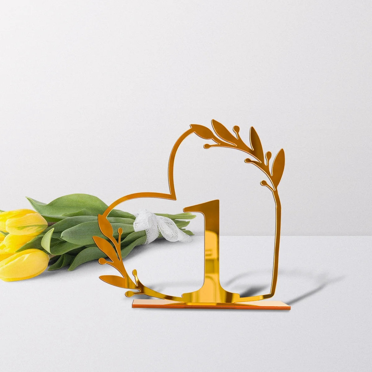 1 wedding party, gold acrylic 3D DIY mirror display stand home decoration wedding table signage location card