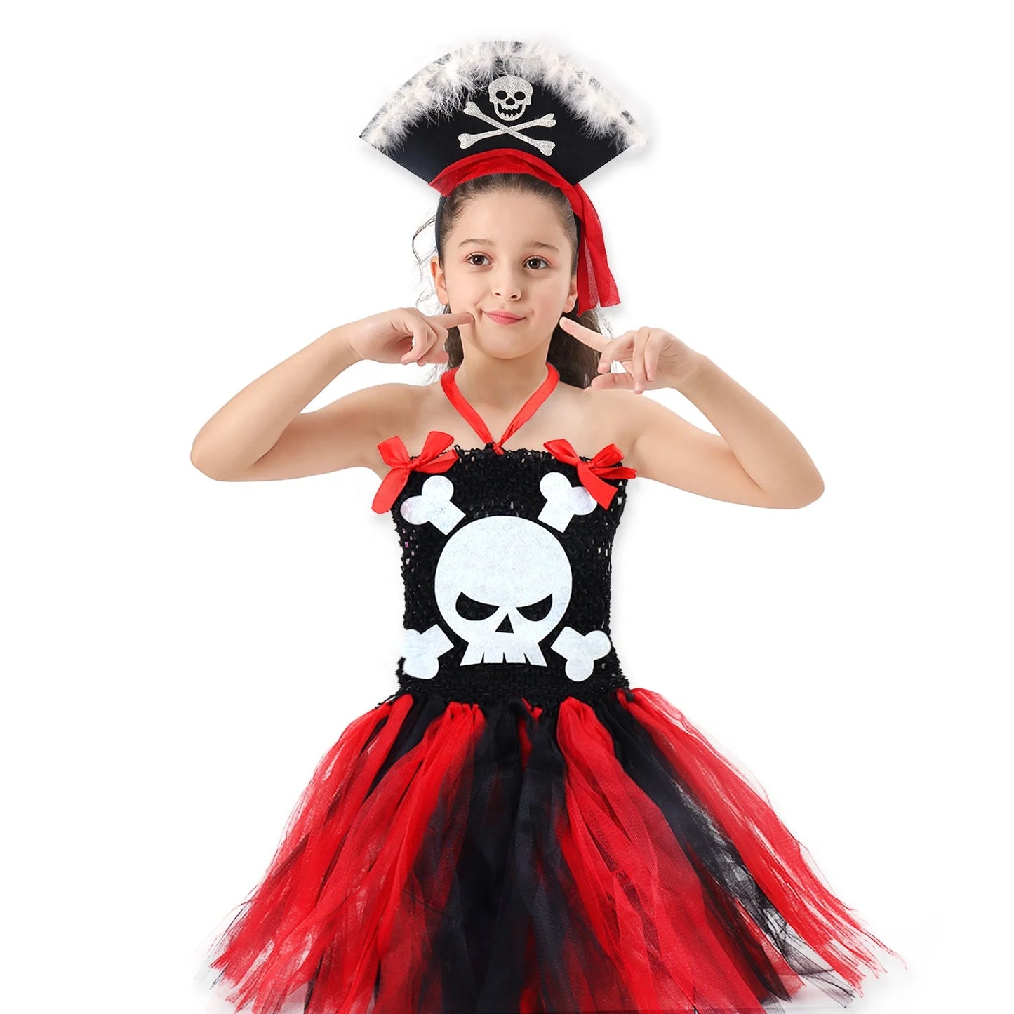 Halloween & Death Day Novelty Girl Costume Beautiful woman Skull Style Pirate Princess Dress Halloween Party Dress Up
