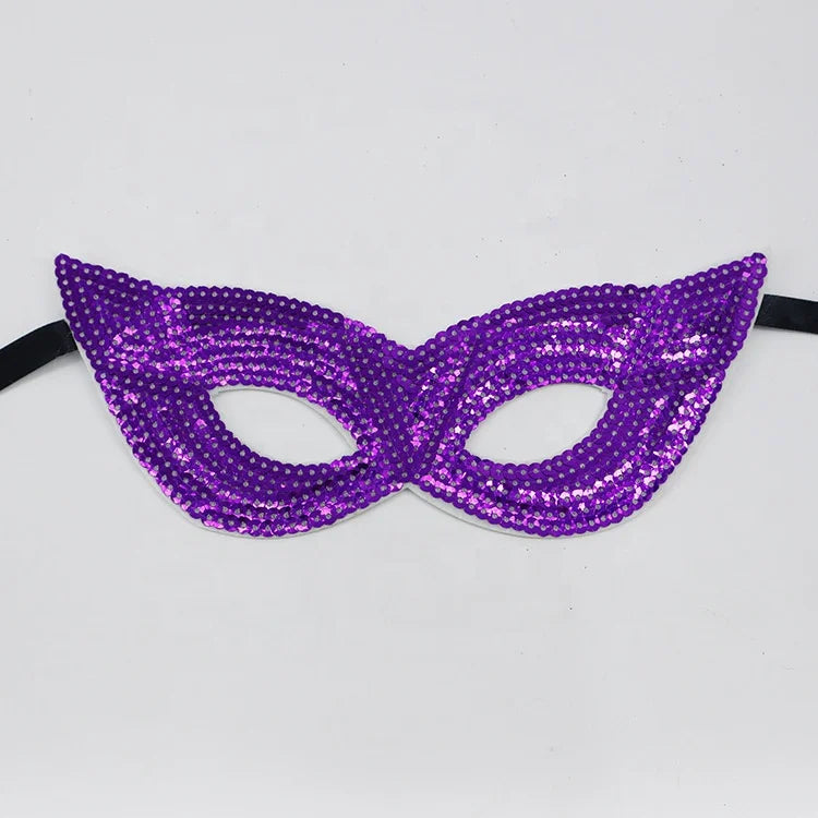 Carnaval Carnival Carnival Theme Gold Purple Green Sequins Half Face Mask Masquerade Sexy Performance Mask