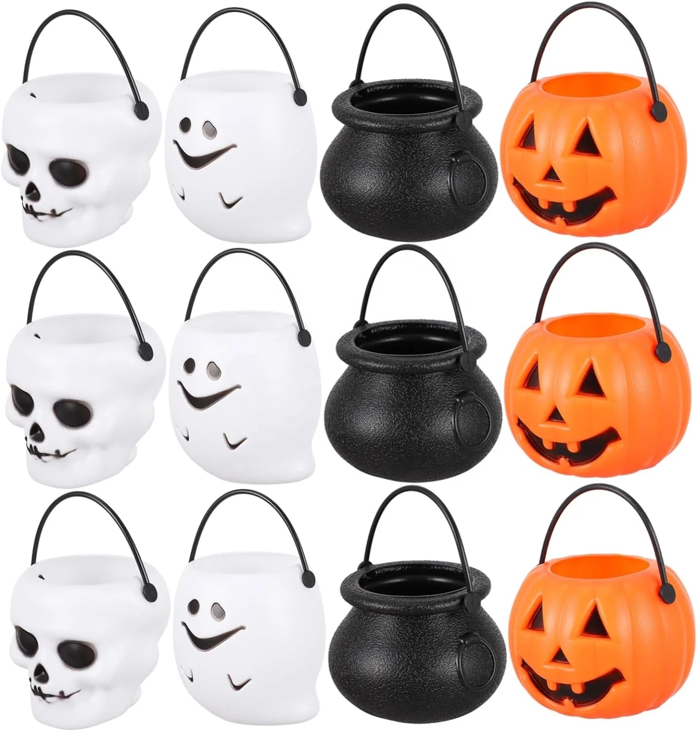 Halloween & Day of the Dead Various Halloween Candy Cauldron Kettle Witch Cauldron Halloween Mini Plastic Candy Pumpkin Barrel