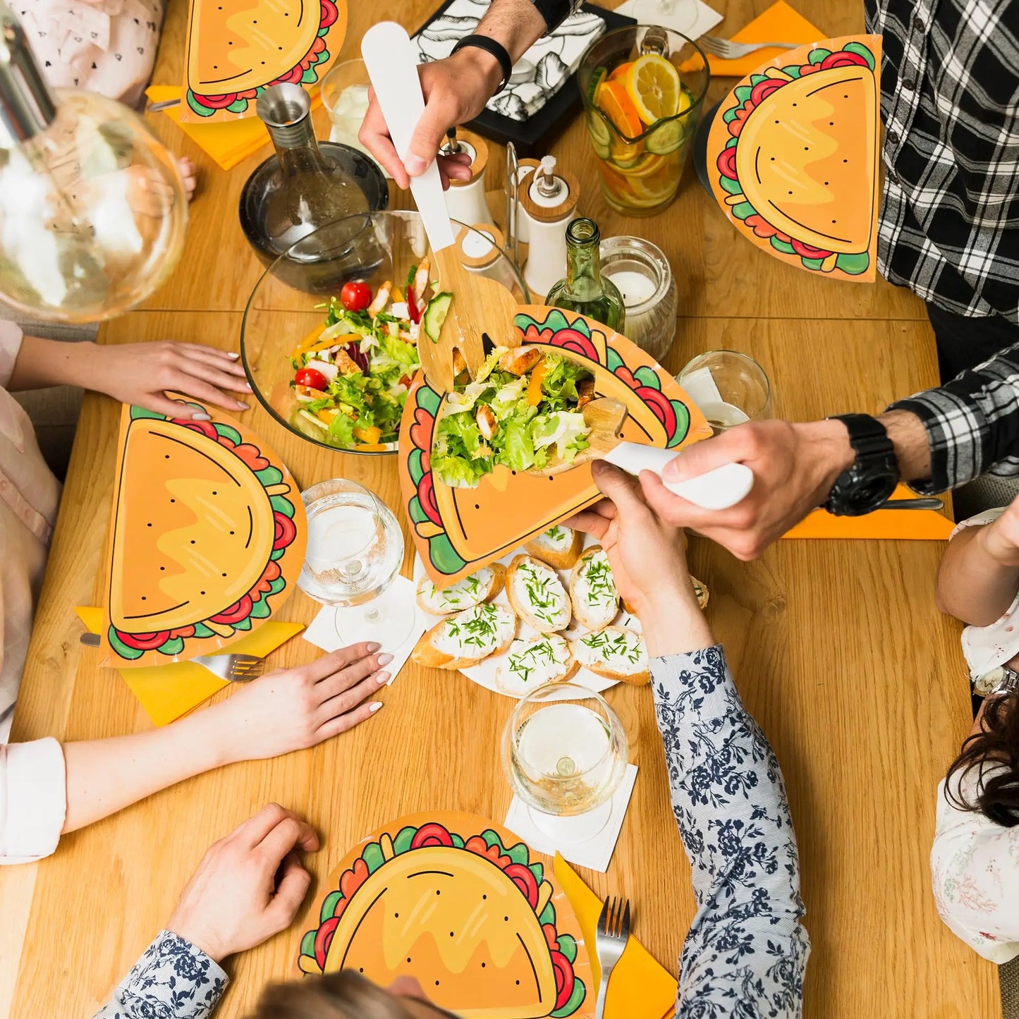 Birthday Party 5pcs Taco Paper Plate Mexican Birthday Party Board Carnival Party Decorations Mayo Carnival Party Paper Plate