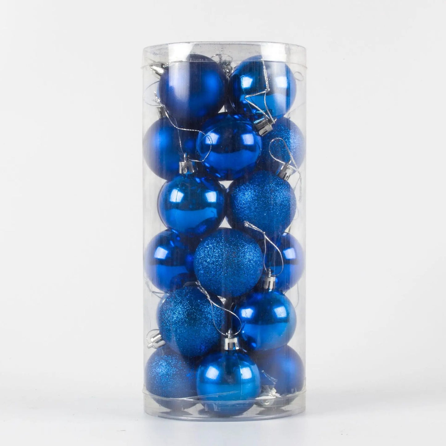 30Pcs 6CM popular flash custom wholesale Christmas supplies blue and white Christmas tree ball decoration