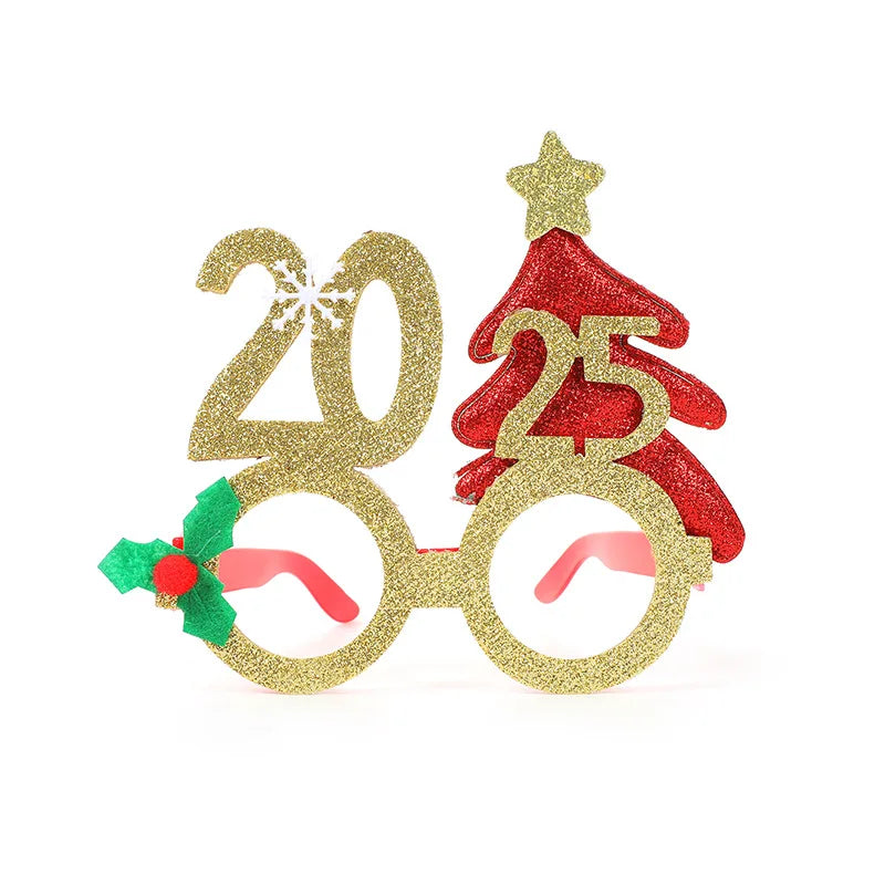 1 Wedding Party, Wholesale Christmas Decoration 2025 Christmas Glasses Electroplating Glitter New Digital Funny Christmas 2025 Glasses