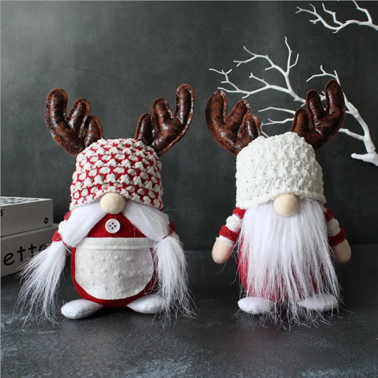 Christmas Standing Reindeer Gnome Hand Filled Faceless Doll Standing Table Ornaments Christmas Standing Gnome Plush