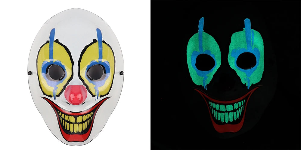 Halloween & Day of the Dead New Halloween Decorations Party Makeup Light Emitting Diode Clown Mask Halloween Party Neon Mask