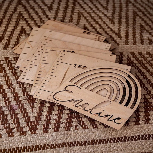 Birthday Party 2 Splicing Wooden Children's Growth Height Meter Ruler Children's Wall Decoration Wall Meter Measurement Sticker 1st Birthday Gift