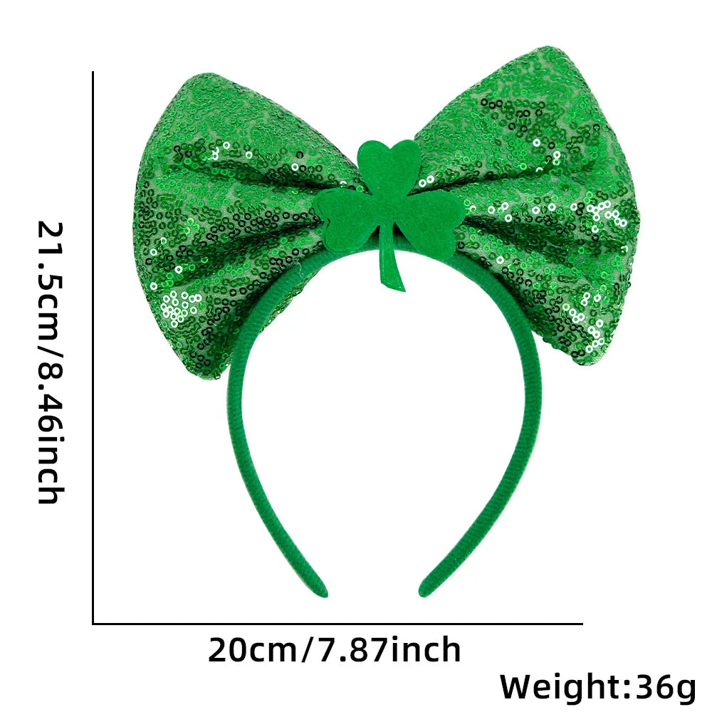 Easter and Thanksgiving 3 Irish Sequins St Patrick's Day Horseshoe Headband Carnival Headband Adult St Patrick's Day Cuckold Clover Headband