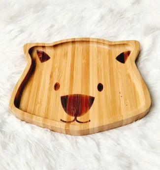 Wooden Crafts, Eco-Friendly Wooden Animal Shape Plate Natural Bamboo Cat Plate Tray