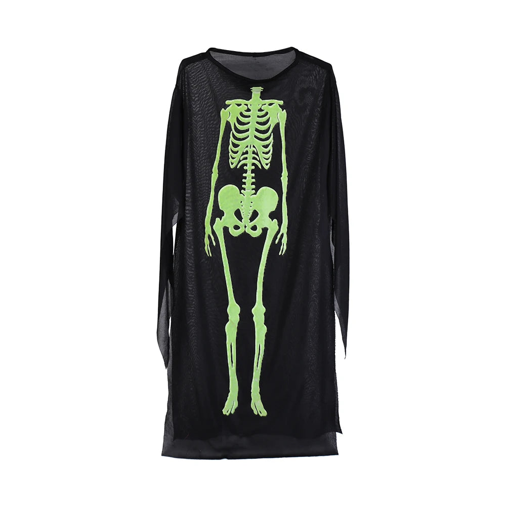 Halloween & Day of the Dead Unisex Halloween Skull Costume Breathable Fabric Skull Costume Adult Halloween Glow Skull Costume