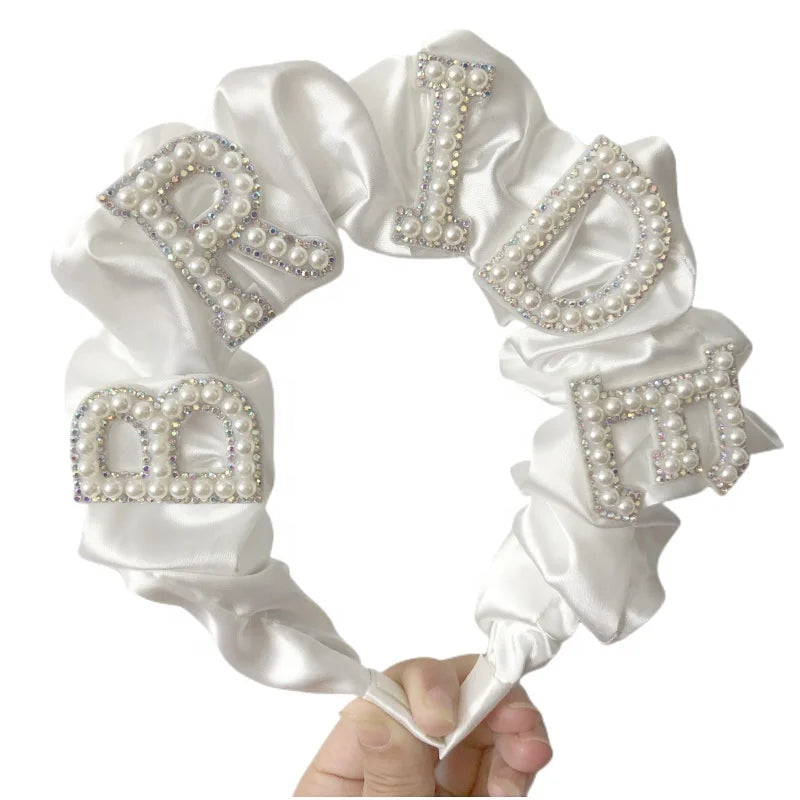 Bachelorette Party 1 Wedding Decoration Wedding Gifts Favorite Bride Make Pearl Crown Bridal Headband