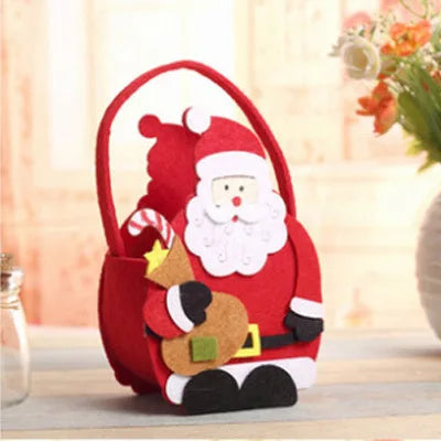 Christmas candy bag creative cartoon cute felt handbag Christmas decorations gift bag