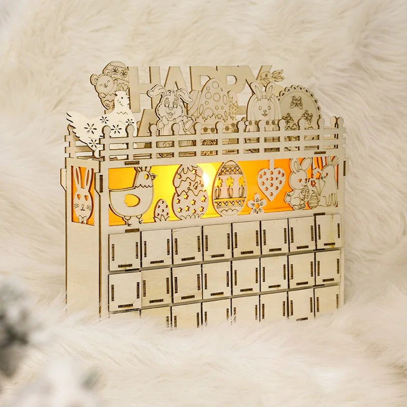 Halloween & Day of the Dead DIY Creative Assembly Wooden Calendar Ramadan Christmas Easter Halloween 24 Countdown Desktop Ornaments Calendar Gift Box