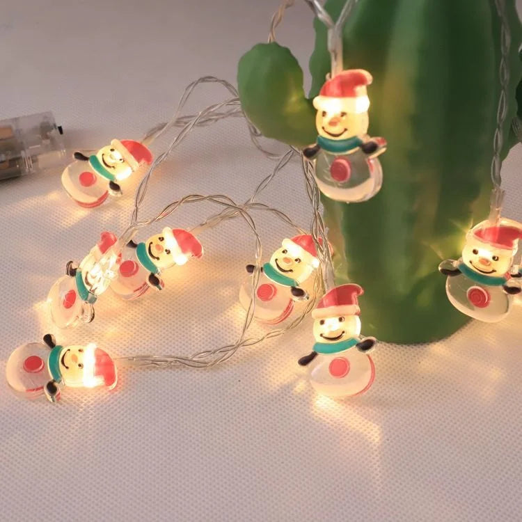 Santa Claus Light Emitting Diode Light String Christmas Tree Snowman Decorative Light String Holiday Room Christmas Battery Light Emitting Diode Snowman Light