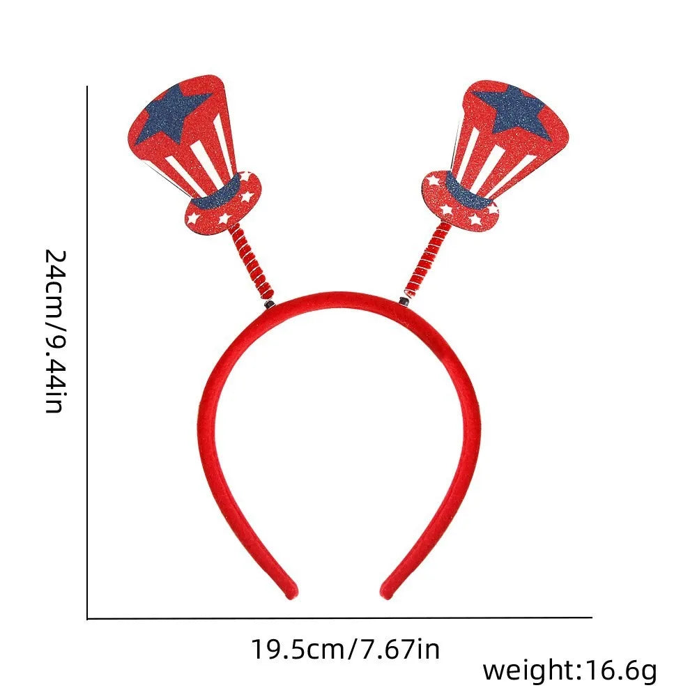 Independence Day July 4th Hair Accessories American Flag Pop Headband Heart-Shaped Fringe Holiday Hair Accessories Graduation Ceremony