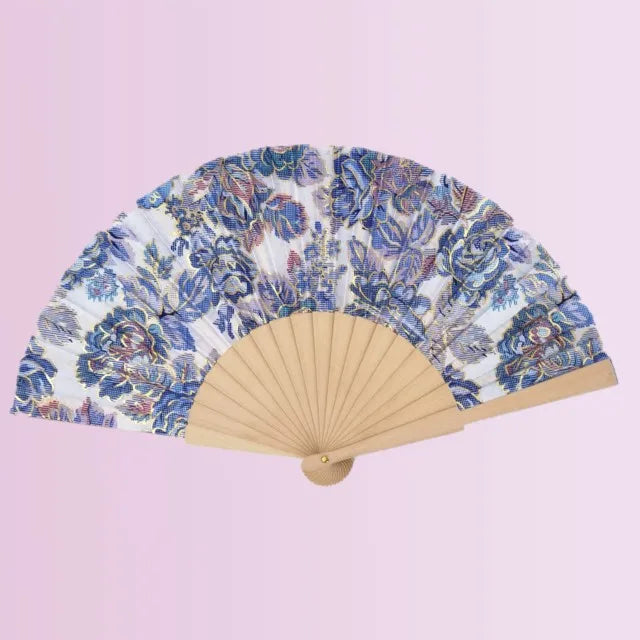 1 Wedding party, wholesale Chinese traditional flower style custom logo printing wooden folding hand fan wedding decoration