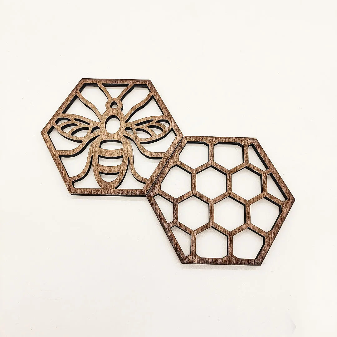 Wooden Crafts New Bee Decorative Board Wood Creative Beehive Coaster Pendant Multi-Purpose Crafts Custom Wood Decoration
