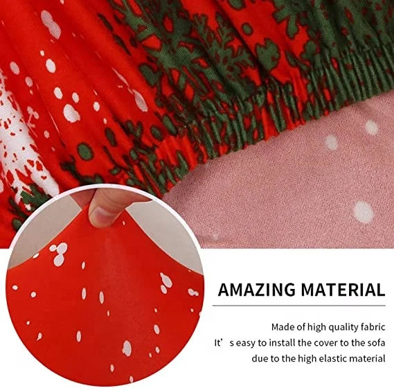 Christmas Club Chair Sofa Cover Stretch Barrel Chair Cover Printed Christmas Bath Chair Sofa Cover Soft Spandex Armrest Chair Cover