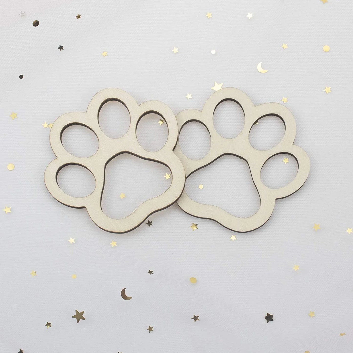 Pet Festival, Dog Bone Shaped Wood Unfinished Blank Bone Incision Laser Cutting Unfinished Paw Print Shaped Wood Incision