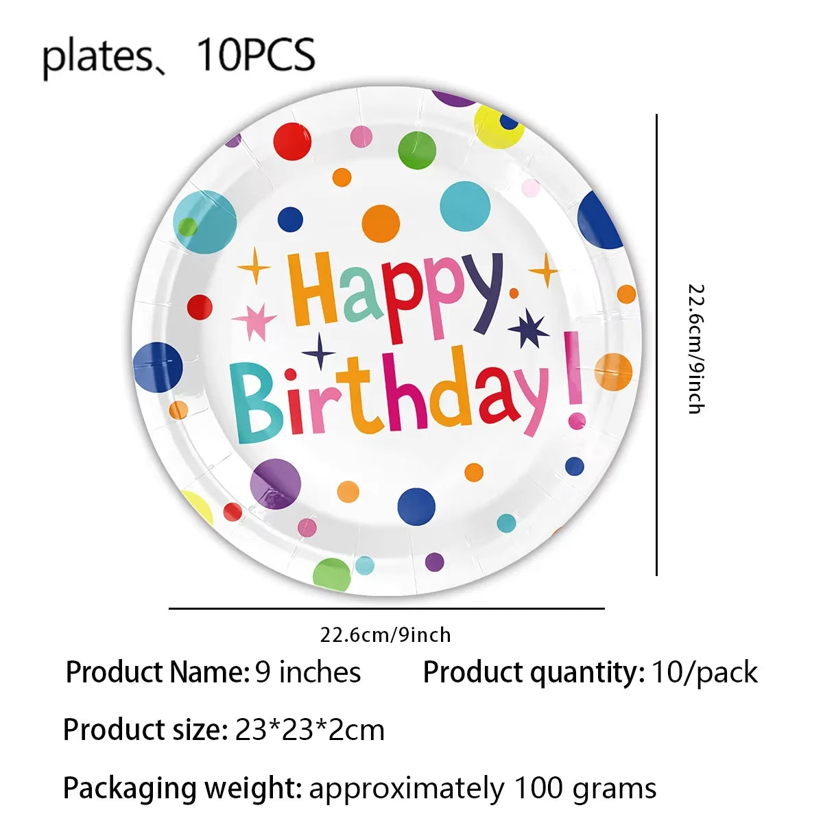 Birthday Party Simple Rainbow Dot Disposable Cutlery Set New Birthday Themed Party Decorations Include Paper Plates and Tablecloths