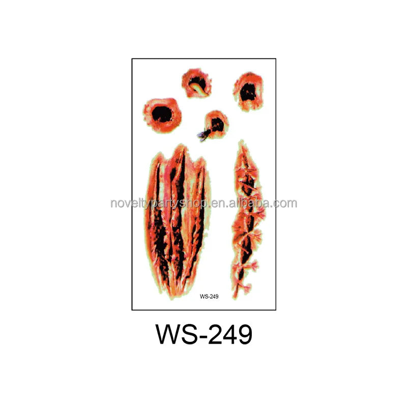 Halloween & Day of the Dead Halloween Makeup Fake Scar Tattoo Temporary Fake Bloody Wound Stitches Tattoo Stickers