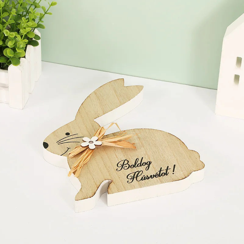 Páscoa e Ação de Graças 3 Mais Vendidos Decoração de Páscoa Coelho de Madeira Enfeite de Páscoa para Casa Sinalização de Mesa Interna 