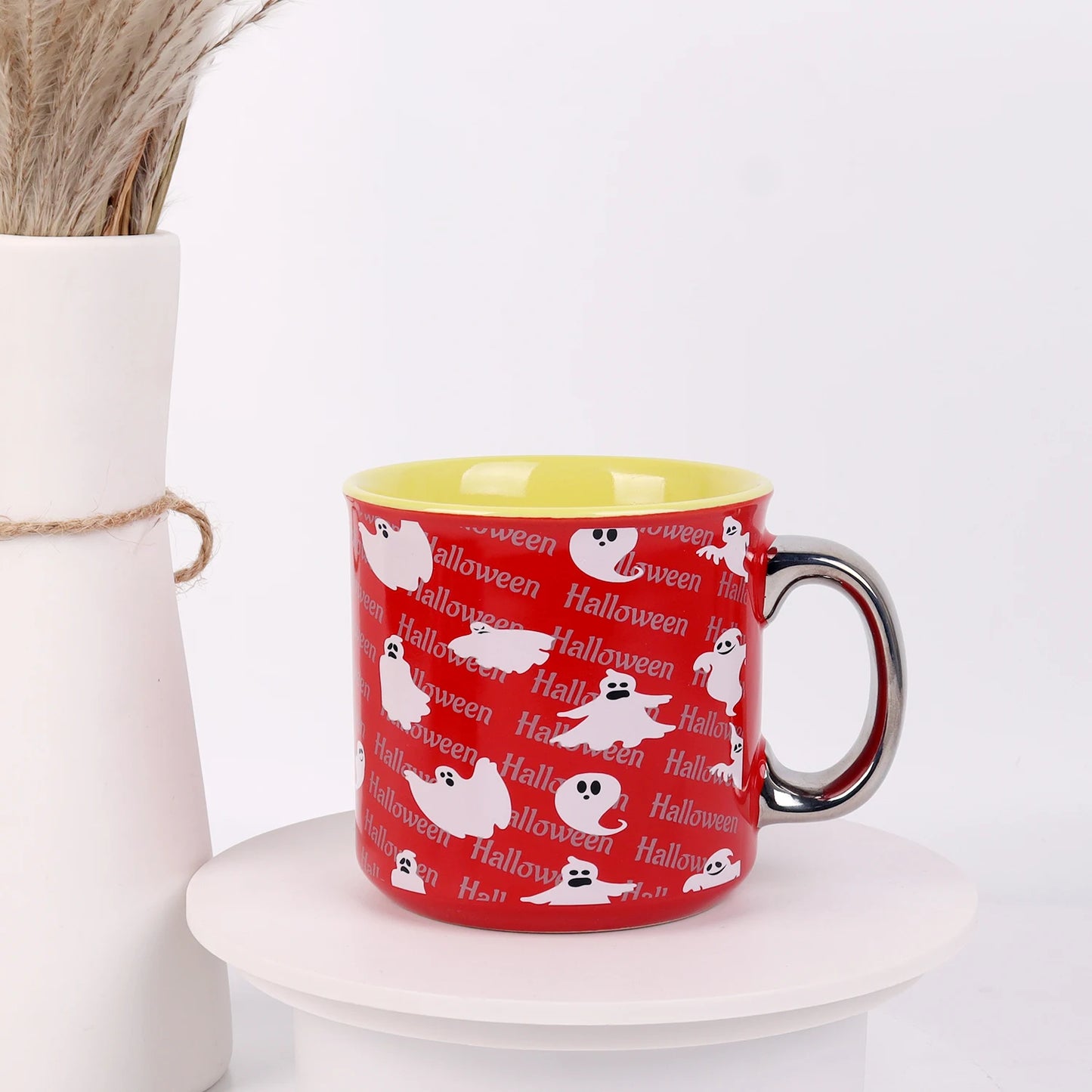 New coffee cup released white porcelain ceramic teacup ghost evil pampkin halloween gift sublimated milk coffee cup custom mug gift