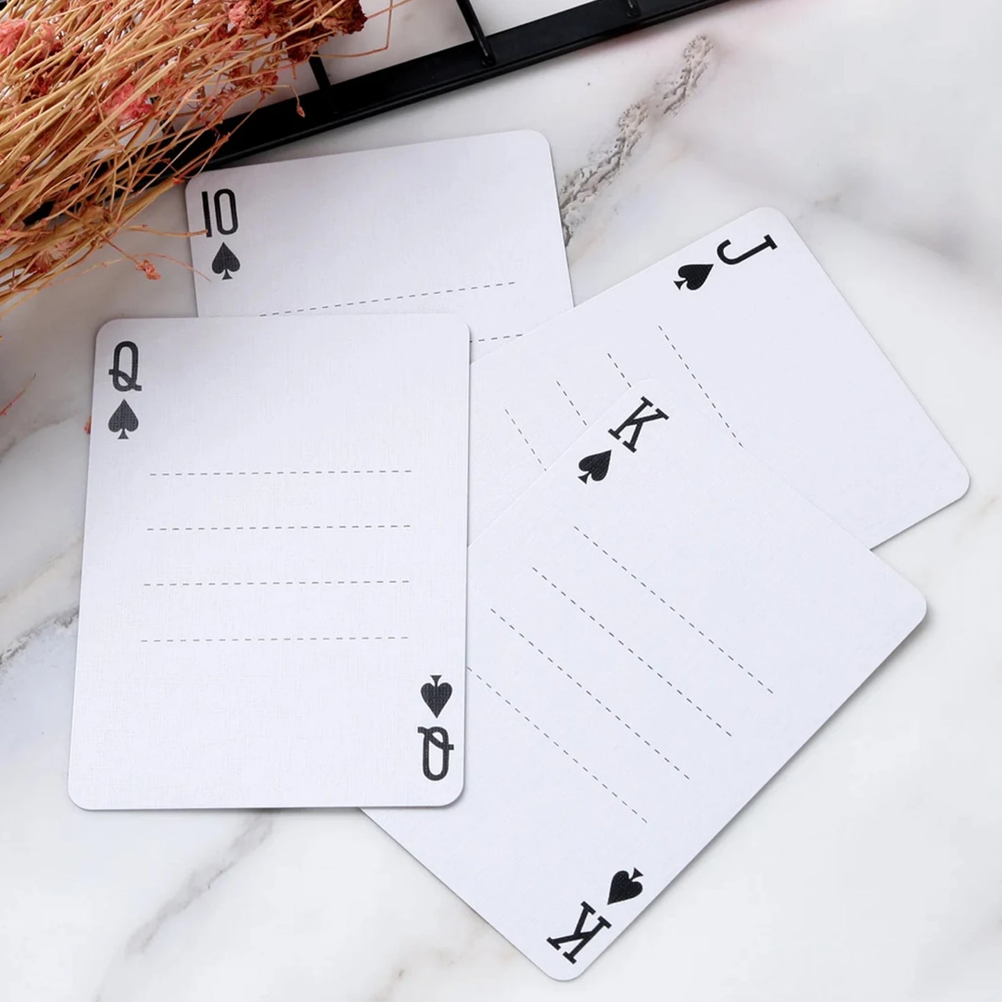 1 Wedding party, custom solitaire wedding preferences bridal gifts simple reception guestbook personalized blank playing cards