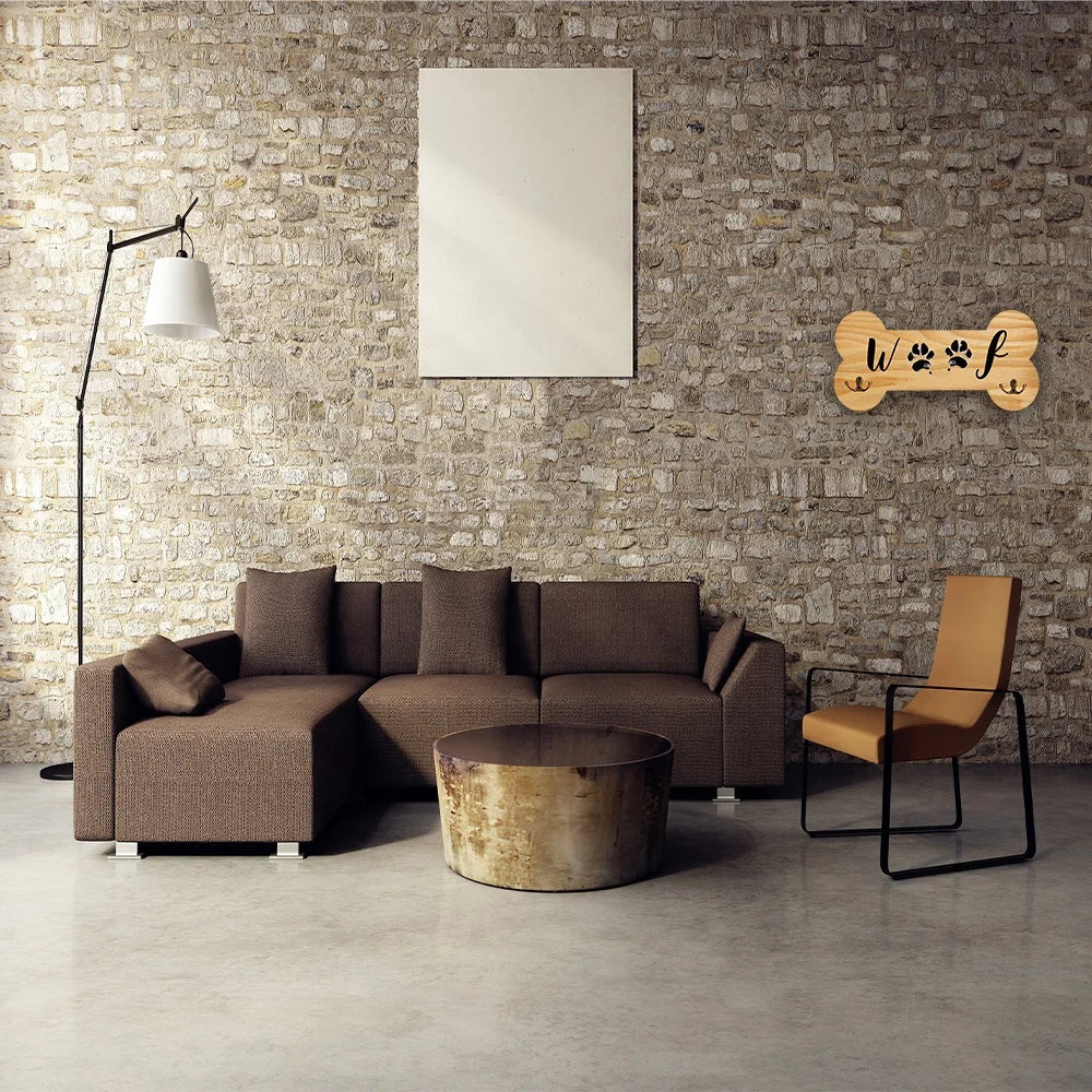 Wooden Crafts Dog Belt Hangers and Accessories Organizer Pet Lovers Wooden Wall Hanging Dog Bone Belt Hooks